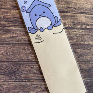 Marque page d’un adorable calamar style kawaï